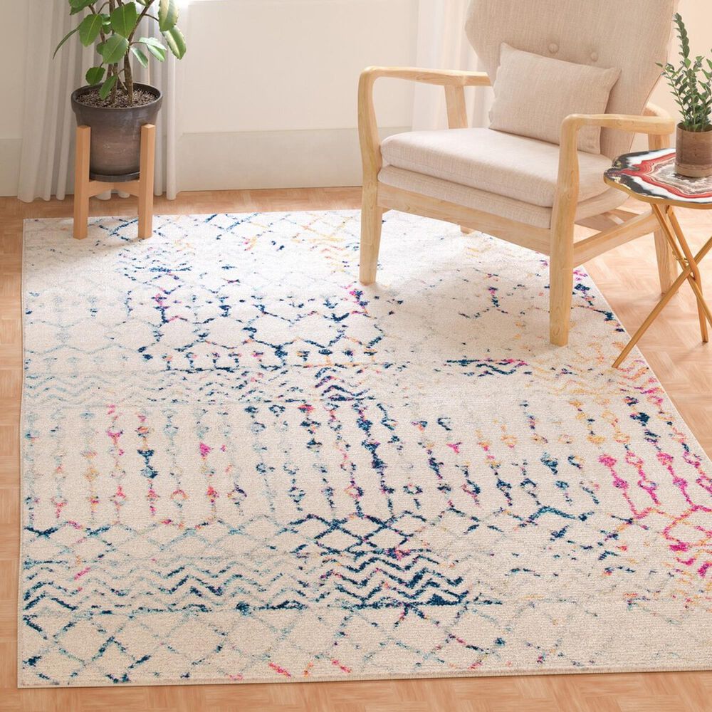 Safavieh Tulum TUL270 5&#39;3&quot; x 7&#39;6&quot; Ivory and Blue Area Rug, , large