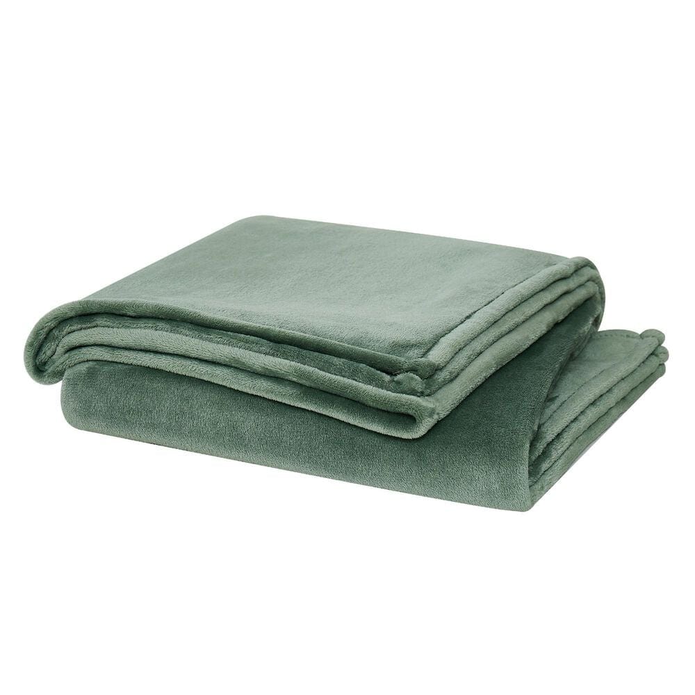 Pem America Cannon Solid Plush Full/Queen Blanket in Green, , large