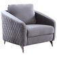 HOMLUX Diamond Accent Arm Chair in Gray, , large