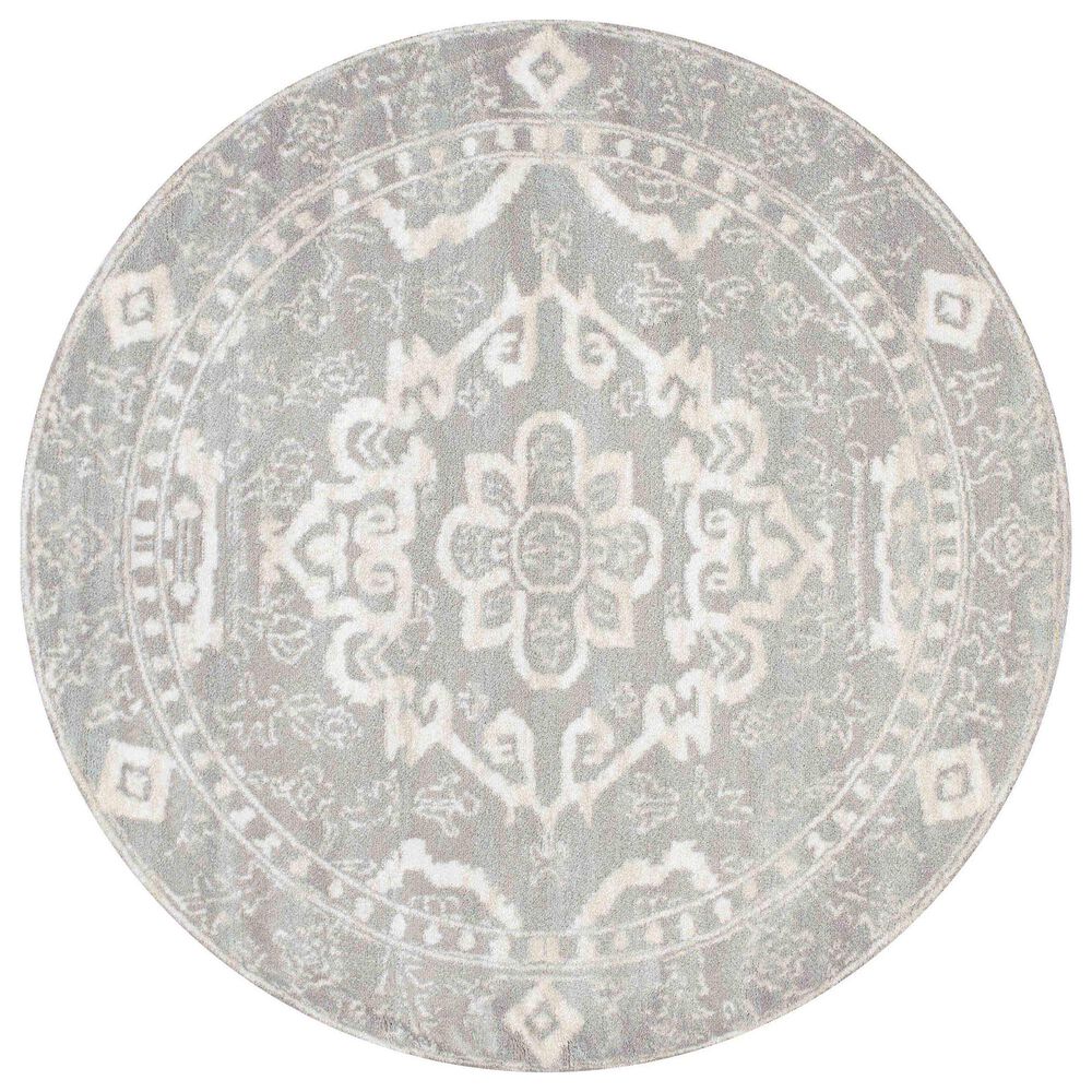 Radici USA Castle 3790 5"3" Round Grey Area Rug, , large