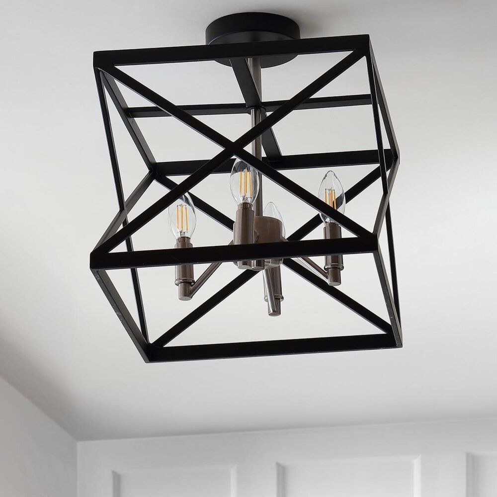 Safavieh Matias Flush Mount in Black/Nickel, , large