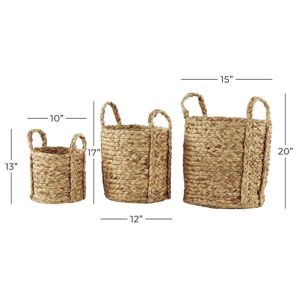 Maple and Jade Dried Coastal Storage Basket in Brown &#40;Set of 3&#41;, , large