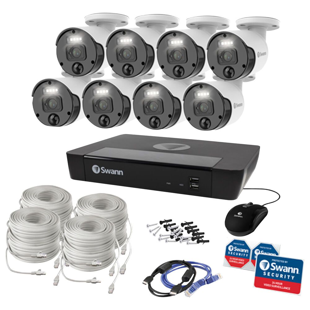Swann Master-Series 4K HD 8 Camera 8 Channel NVR Security System in White, , large