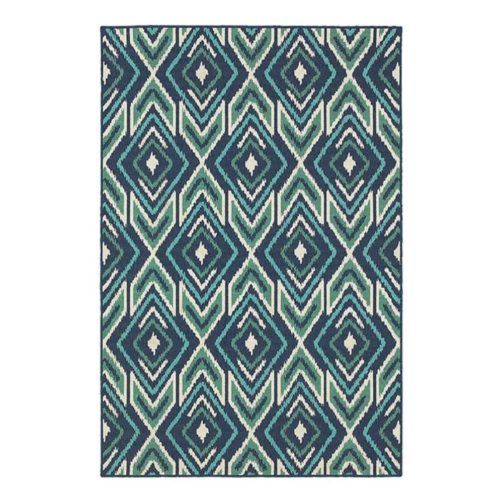 Oriental Weavers Meridian 2209B 7&#39;10&quot; Round Navy Area Rug, , large