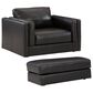 Ashley Amiata Stationary Chair and a Half with Ottoman Set in Onyx, , large