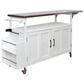 Hearth and Haven Outdoor Kitchen Island Cart with Adjustable Shelves and Stainless Steel Top in White, , large