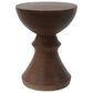 Hearth and Haven Outdoor Hourglass Concrete Side Table with Horizontal Ridges Design in Brown, , large