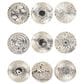 Maple and Jade 16" x 16" Round Plate Wall Decor with Hammered Design in Silver (Set of 9), , large