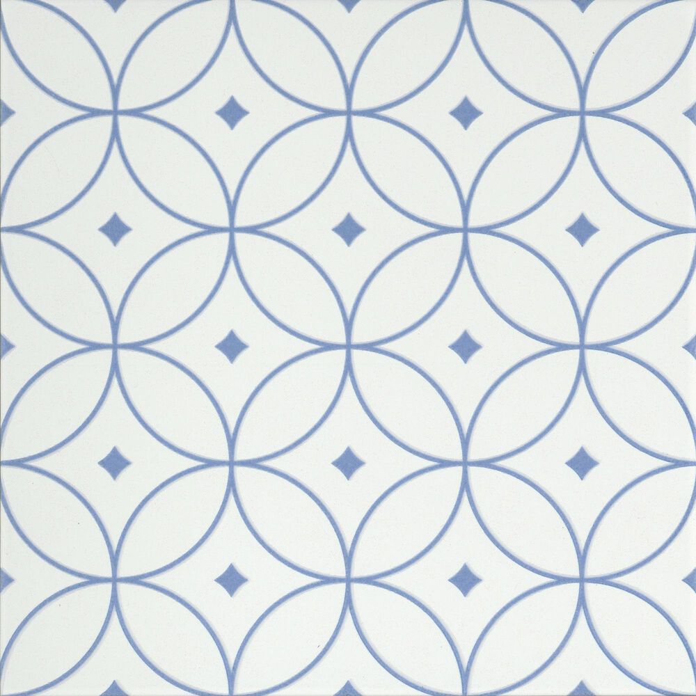 Emser Geometry Atom Blue 10" x 10" Porcelain Tile, , large