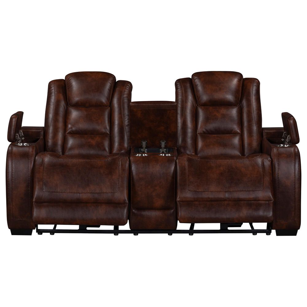 New Heritage Design Chester Power Reclining Loveseat in Brown, , large