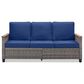 Sunwell Garden 6-Piece Patio Chat Set with Two Ottoman in Navy, , large