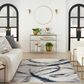 Nourison Brushstrokes 5"3" x 7"3" Grey and Navy Area Rug, , large