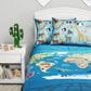 Timberlake 3-Piece Twin XL World Map Quilt Set in Blue, , large