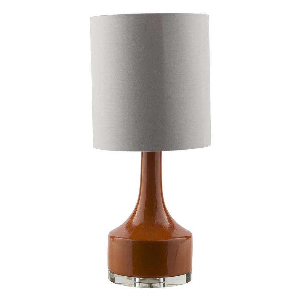 Surya Farris Table Lamp in Orange with White Shade, , large