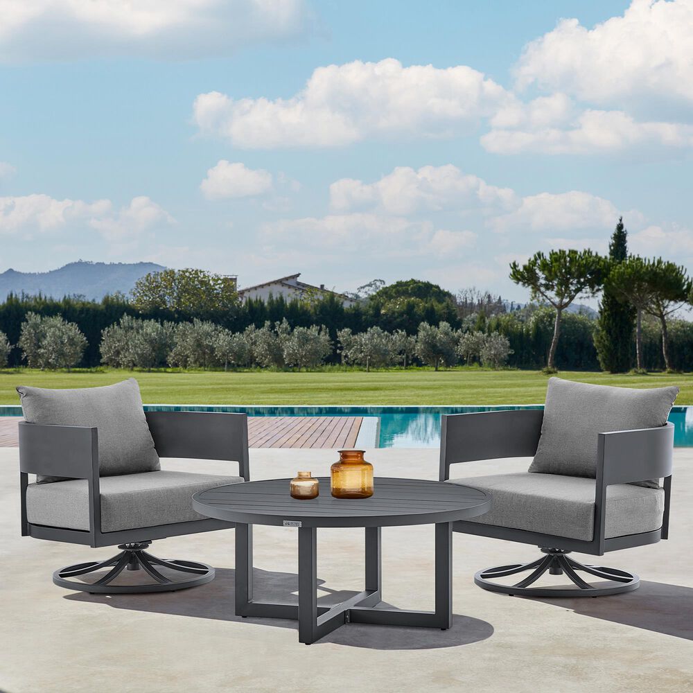 Blue River Argiope 3-Piece Patio Swivel Seating Set in Dark Grey, , large