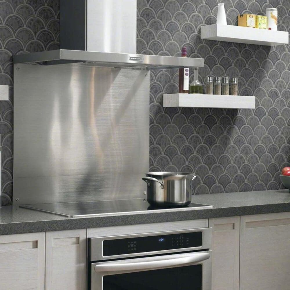 Shaw Geoscape Fan Dark Gray 11.02" x 10.83" Ceramic Mosaic Sheet, , large
