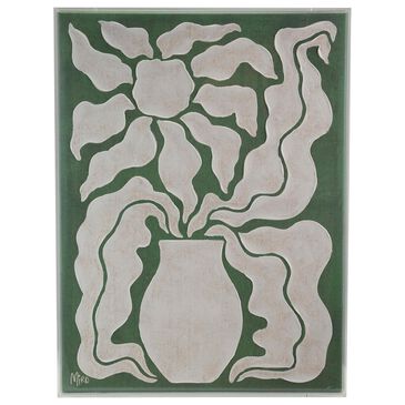 Creative Coop 24" x 32" Hand-Painted Acrylic Box Wall Decor in Green and White, , large