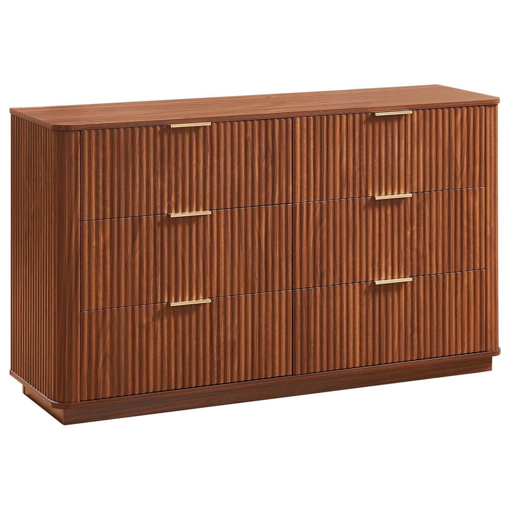 Hearth and Haven 6-Drawer Dresser in Walnut, , large