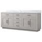 Lexora Home Abbey 80" Double Bathroom Vanity in White Oak with 2 cm White Carrara Marble Top and Rectangular Sinks, , large