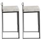 LumiSource Fuji 26" Stacker Counter Stool with Light Grey Cowboy Upholstery in Black (Set of 2), , large