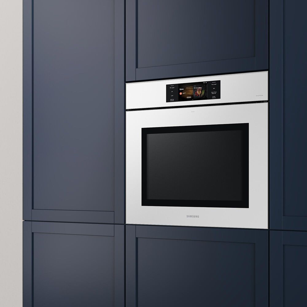 Samsung Bespoke 2-Piece Kitchen Package with White Bespoke 30" Single Wall Oven and Black 30" Induction Cooktop, , large