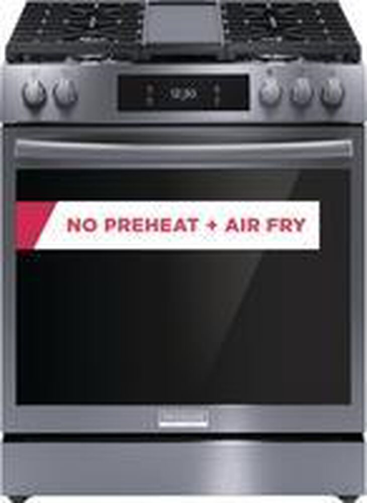 Frigidaire Gallery 30&quot; Front Control Gas Range with Total Convection in Black Stainless Steel, , large