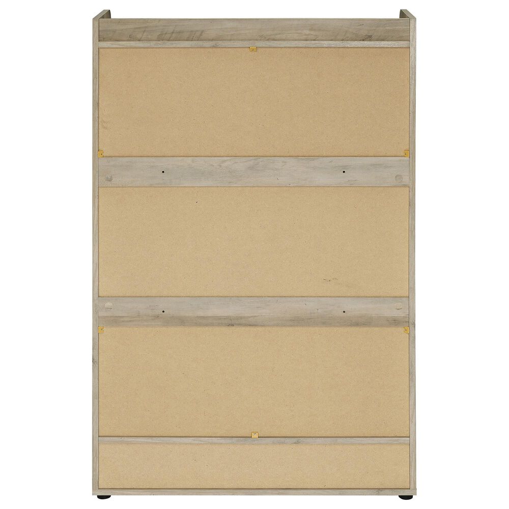 Pacific Landing Denia 3-Tier Shoe Storage Cabinet in Antique Pine and Grey, , large