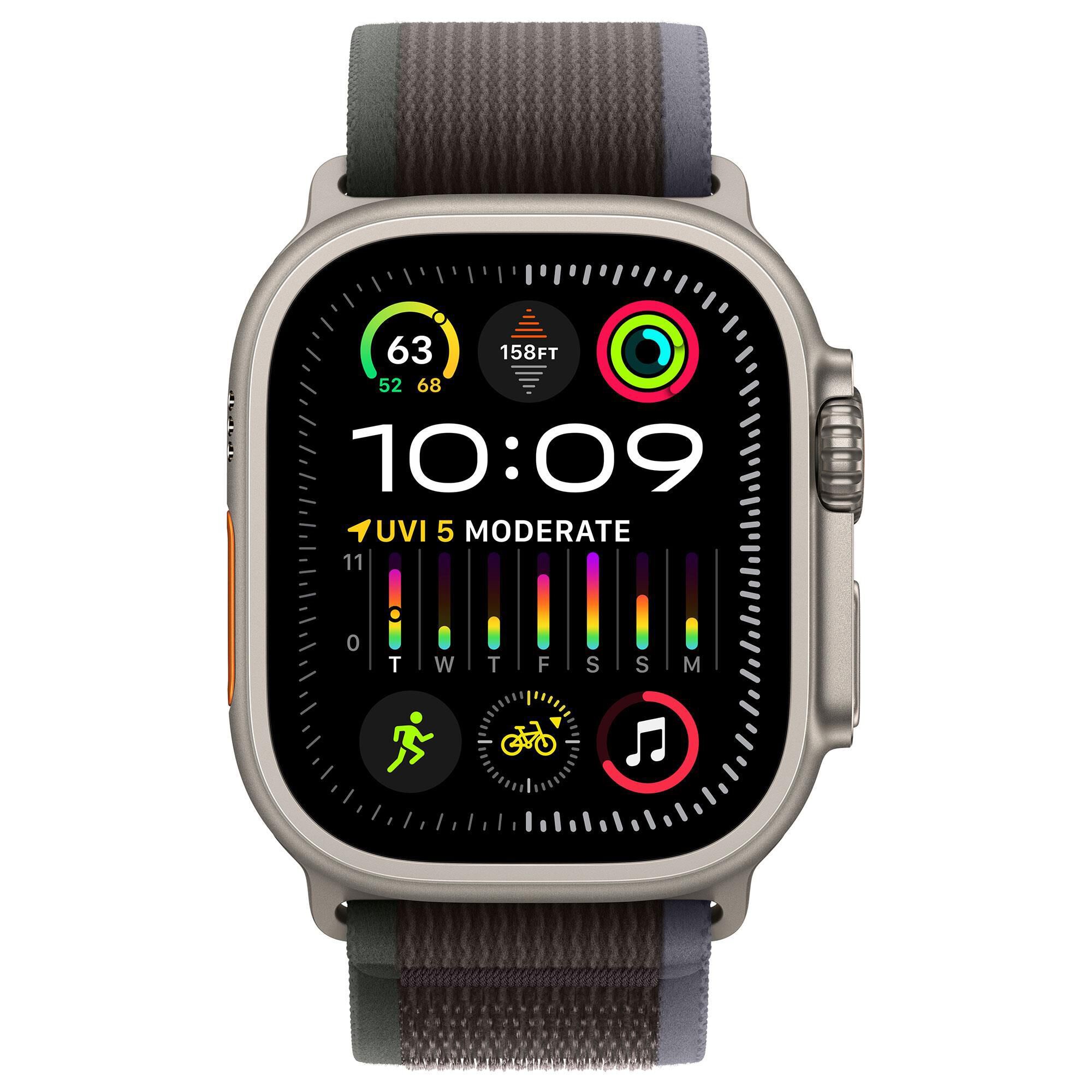 Apple Watch Ultra 2 GPS Cellular 49mm Titanium Case with Blue Black Trail Loop S M Shop NFM