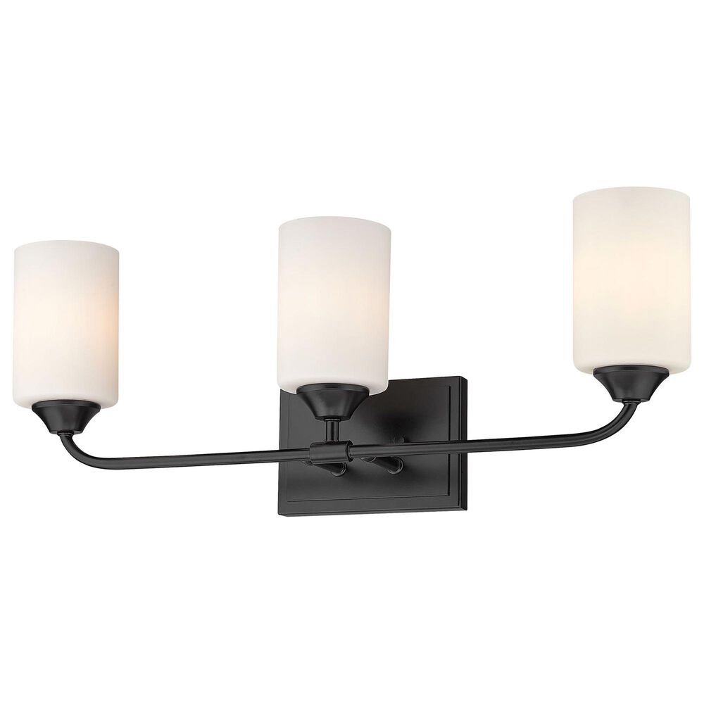 Golden Lighting Ormond 3-Light Bath Vanity with Opal Shade in Matte Black, , large