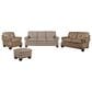 Bordeaux & Co 4-Piece Stationary Leather Living Room Set in Juno Pebble, , large