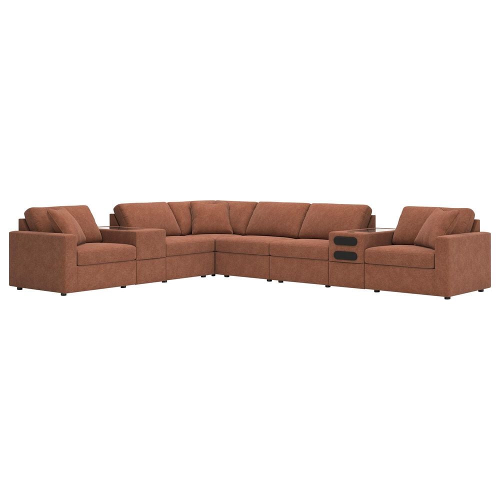 Ashley Modmax 8-Piece Reversible L-Shaped Sectional with Storage and Audio Consoles in Spice, , large