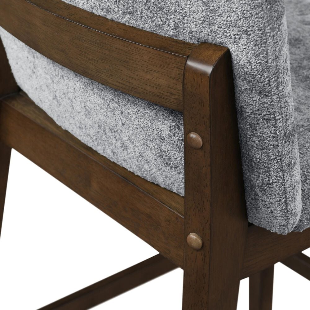 New Heritage Kody Counter Stool with Gray Upholstery in Dark Walnut, , large