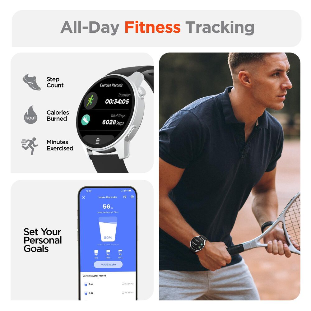 Hypercel ACTIV8 SMARTWATCH + FITNESS TRACKER, , large