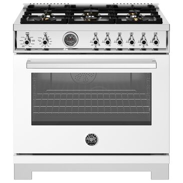Bertazzoni Professional 5.7 Cu. Ft. Freestanding Dual Fuel Range in Bianco, , large
