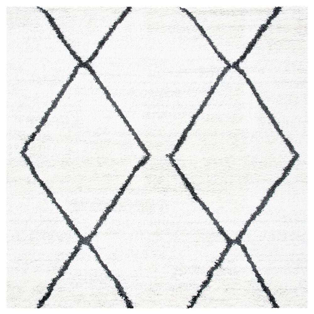 Safavieh August Shag 6"7" Square Ivory and Dark Grey Area Rug, , large