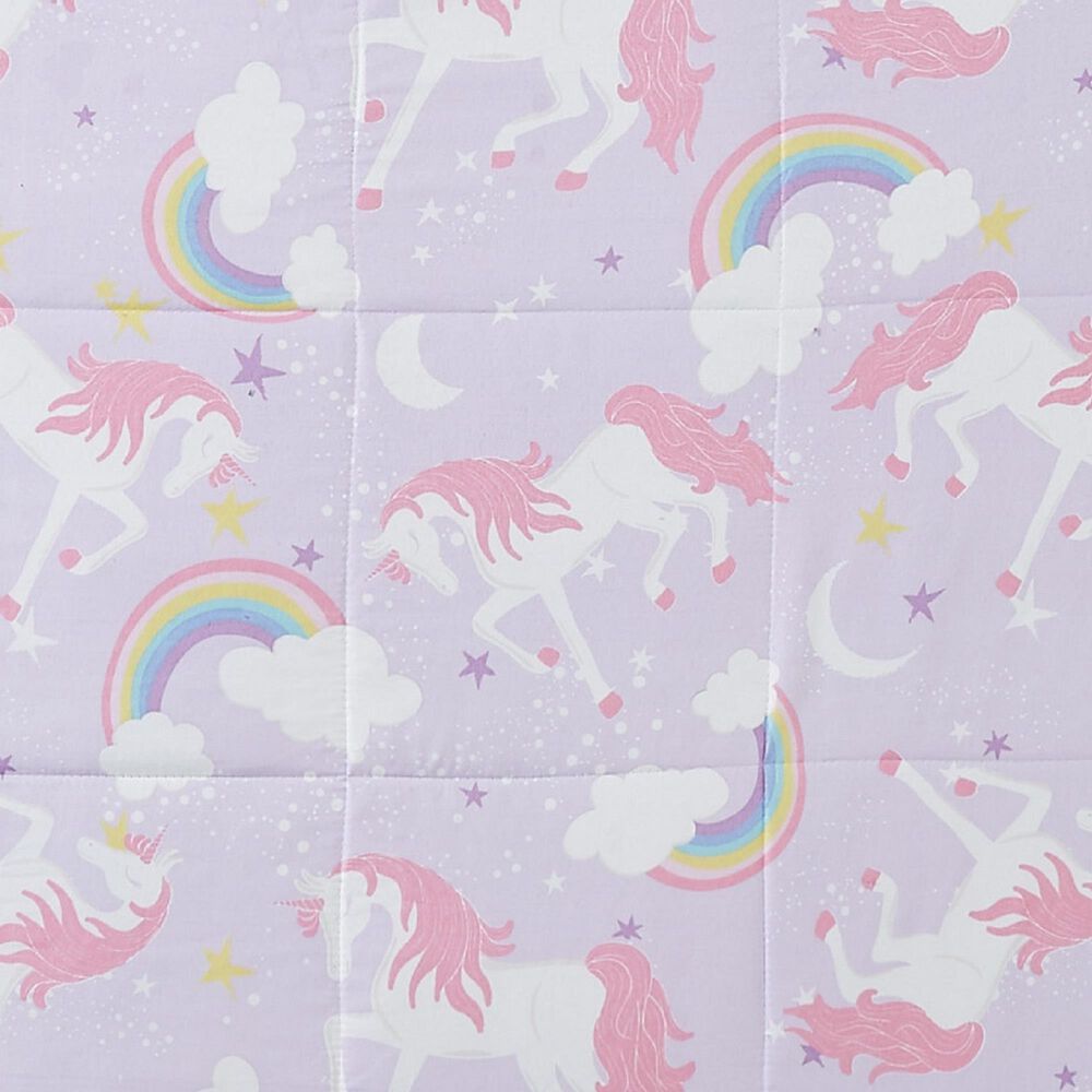 Pem America My World Rainbow Unicorn 4-Piece Full Comforter Set in Purple and Pink, , large