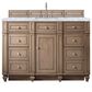 James Martin Vanities Bristol 60" Single Bathroom Vanity in Whitewashed Walnut with 3 cm Carrara White Marble Top and Rectangular Sink, , large