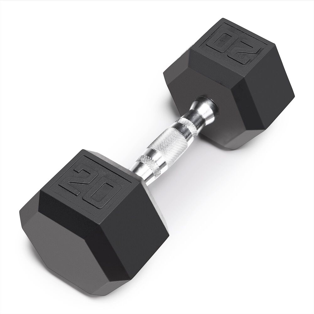 Impex, Inc 20 Lb Rubber Hex Dumbbell, , large