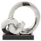 Maple and Jade 12" Abstract Twisted Circular Interlocking Chain Sculpture in Silver and Black, , large