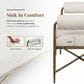 Furniture of America Lalia Hammered Metal Upholstered Bench in Matte Gold, , large