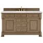 James Martin Vanities Brookfield 60" Single Bathroom Vanity in Pecan with 3 cm Arctic Fall Solid Surface Top and Rectangular Sink, , large