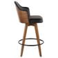Lumisource Ahoy Swivel Counter Stool in Walnut and Black, , large