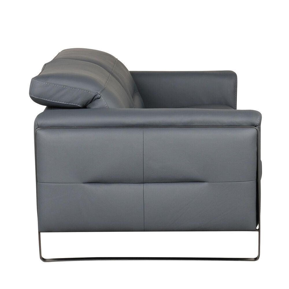 Nicoletti Calia Sofas Eminence Stationary Leather Sofa in Blu, , large