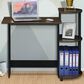 HOMLUX Compact Computer Desk with 3 Side Storage Shelves in Columbia Walnut and Black, , large