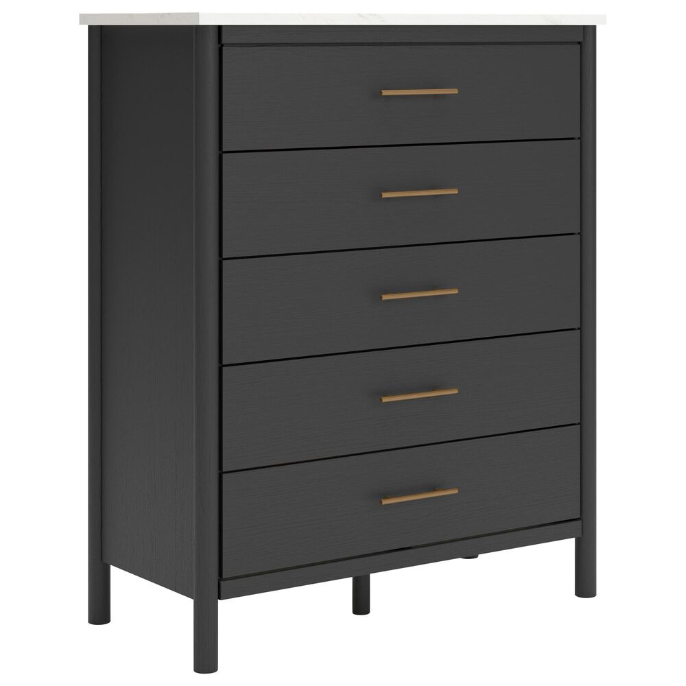 Ashley Cadmori 5-Drawer Chest in Matte Black and White, , large