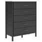 Ashley Cadmori 5-Drawer Chest in Matte Black and White, , large