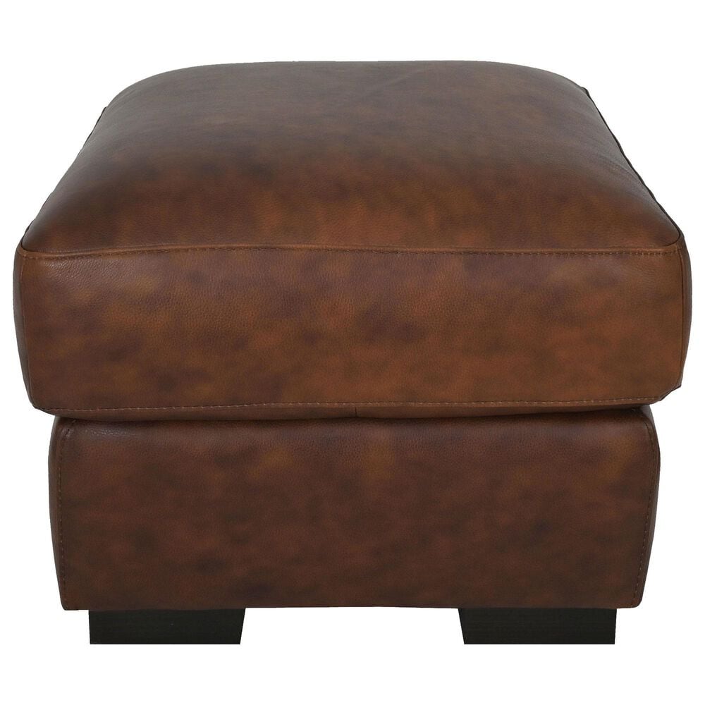 Softline Carusso Leather Ottoman in Whiskey, , large