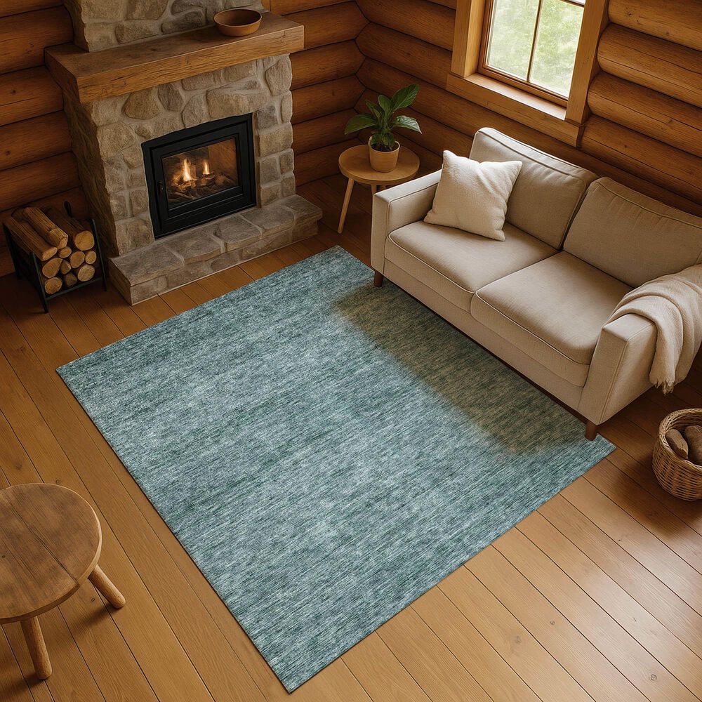 Dalyn Rug Company Soft Essentials Solid Teal 8' x 10' Indoor/Outdoor Area Rug, , large