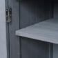 HOMLUX Farmhouse Rolling Outdoor Kitchen Cart with Stainless Steel Top in Blue Gray, , large