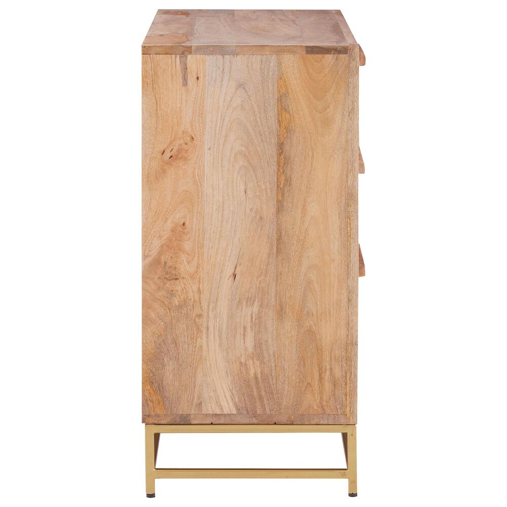 Linon Home Decor Janie 3-Drawer Cabinet in Natural and Gold, , large